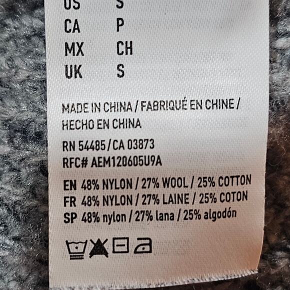 American Eagle Ribbed Turtleneck Sweater Dress Gray Size S - Picture 4 of 7